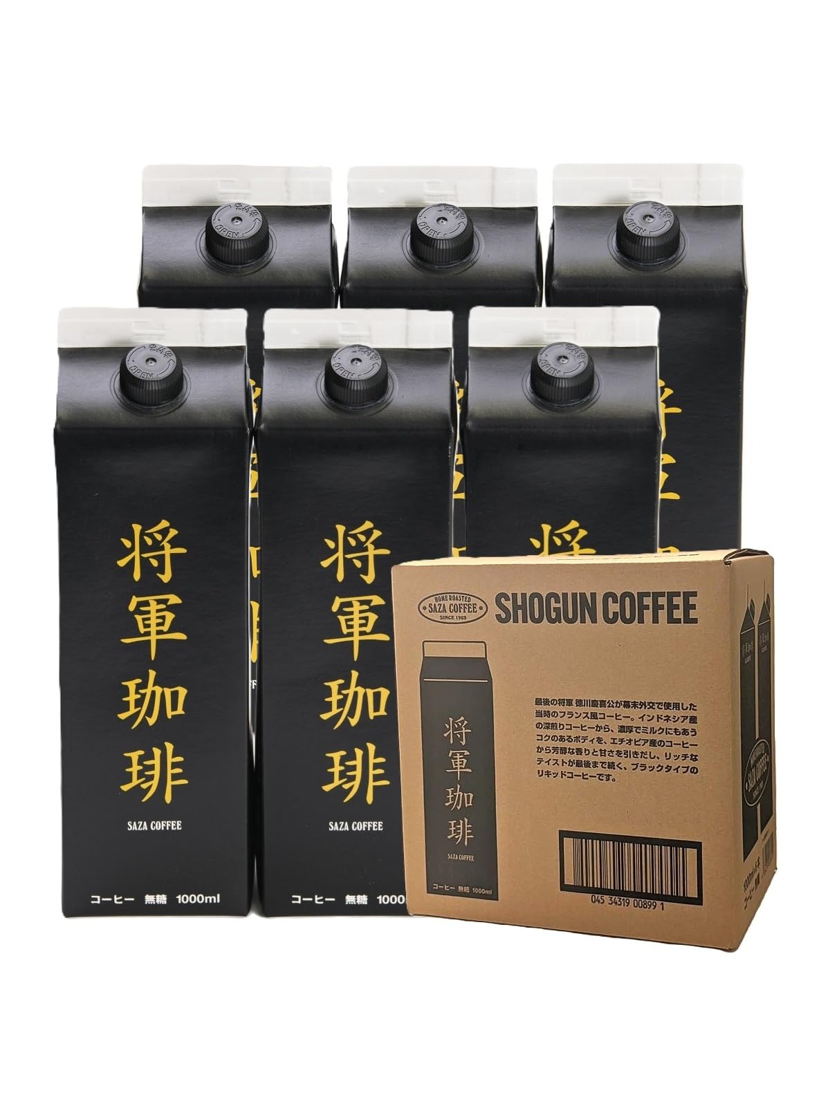 Amazon.co.jp: 【 将軍冷珈琲 無糖 アイスコーヒー 1000ml×6本 】サザ